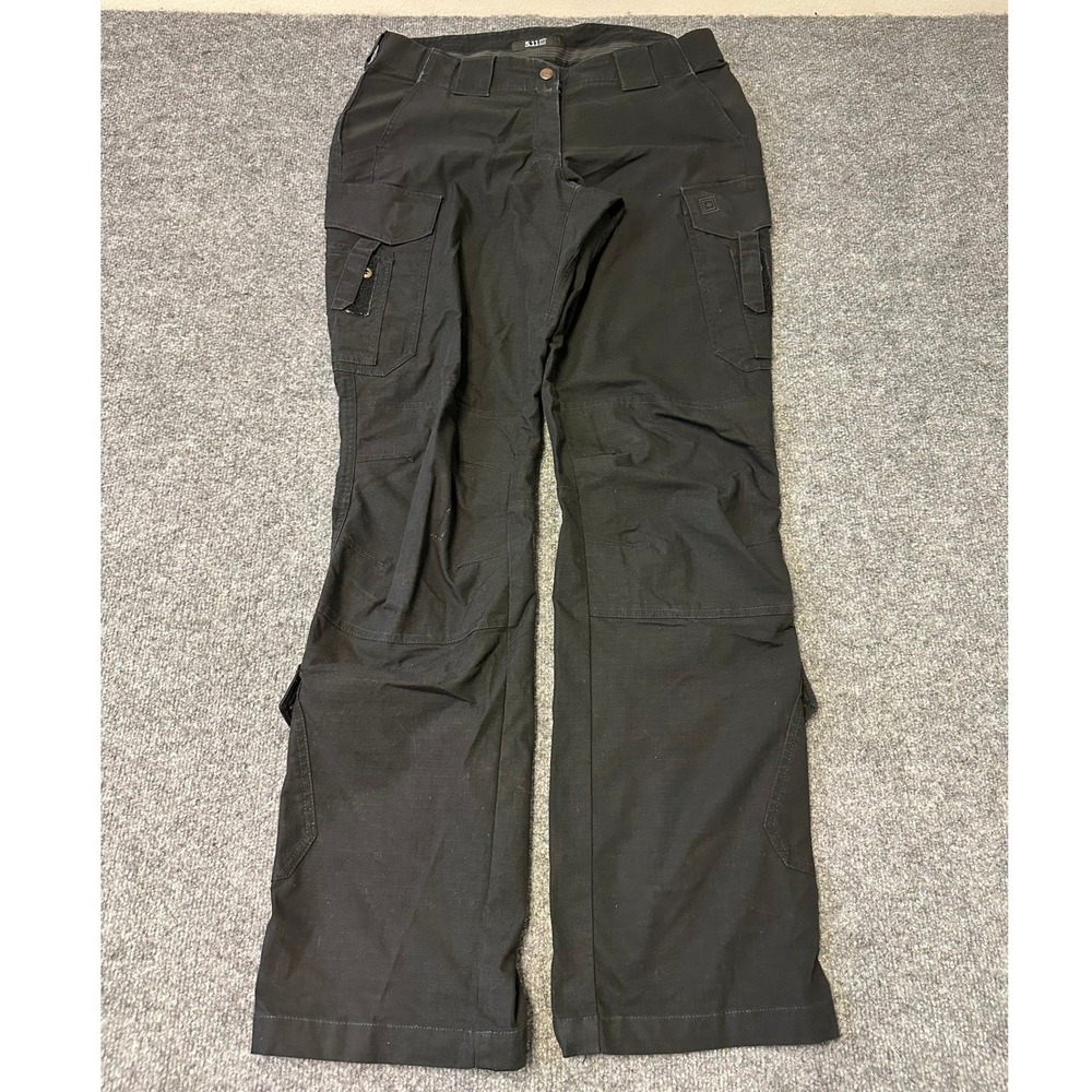 5.11 Tactical Pants Womens Size 12 Long Black Ripstop Cargo Utility Workwear